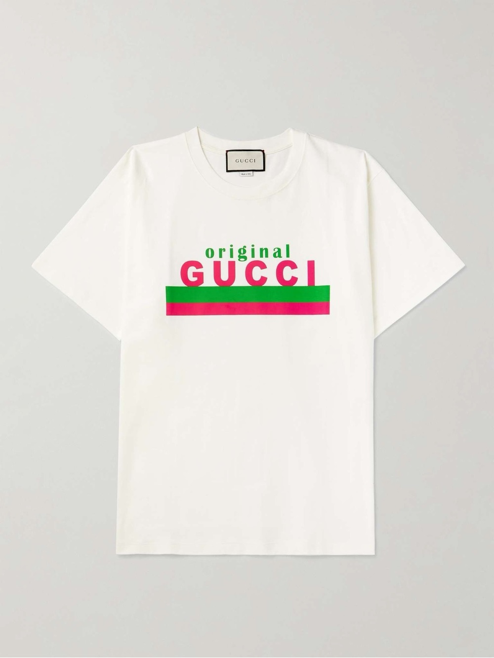 GUCCI “Original Gucci” Logo T-Shirt White Graphic Tee Size Large